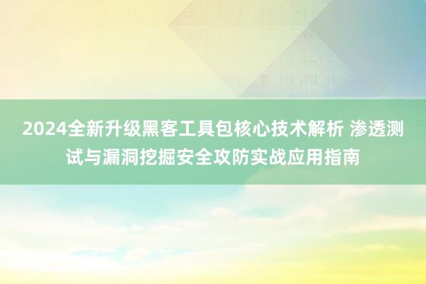 2024全新升级黑客工具包核心技术解析 渗透测试与漏洞挖掘安全攻防实战应用指南