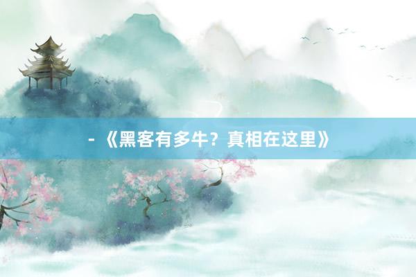 - 《黑客有多牛？真相在这里》